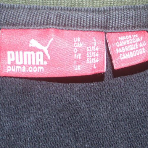 Puma Mens Black Camouflage Logo Crew Neck T-Shirt Size L