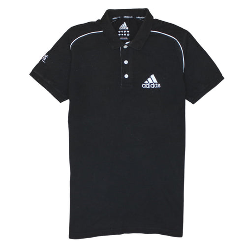 Adidas Men's Black XL Polo Shirt Judo Logo 3-Stripes Sports Top