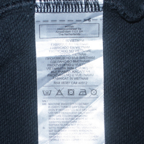 Adidas Womens Black XS Crew Neck Pullover Sweatshirt with Logo Print