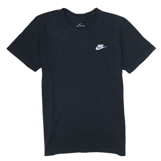 Nike Men's Black Small Sports Logo Cotton T-Shirt