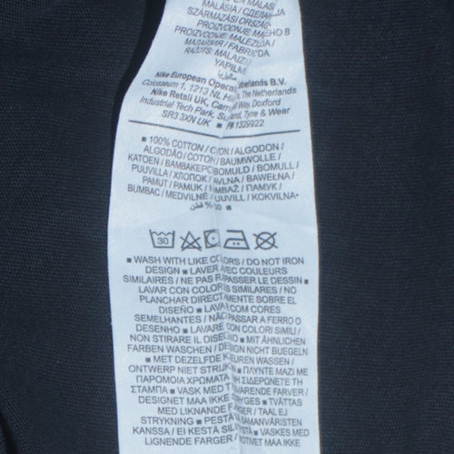 Nike Men's Black Small Sports Logo Cotton T-Shirt