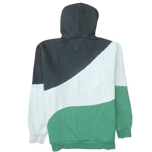 Puma Men's Black White Green Colour Block Pullover Hoodie L