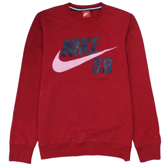 Nike SB Men's Red Logo Crew Neck Pullover Sweatshirt Size L