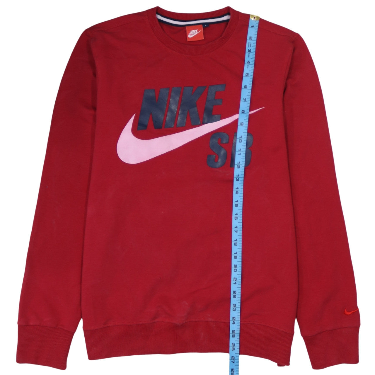 Nike SB Men's Red Logo Crew Neck Pullover Sweatshirt Size L