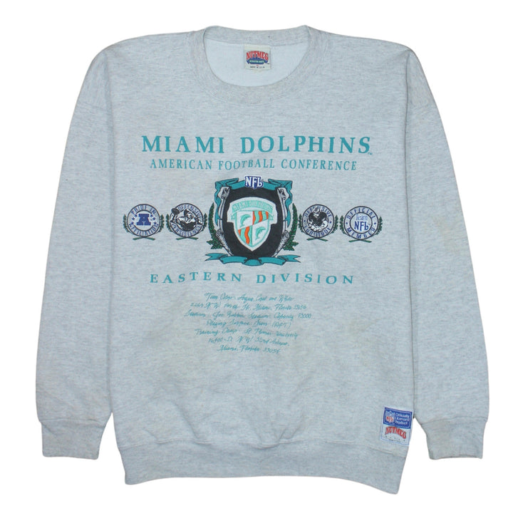 Nutmeg Boys Grey Miami Dolphins NFL Vintage Sweatshirt XL Crew Neck