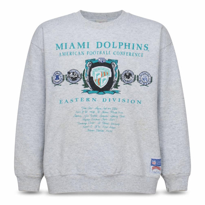 Nutmeg Boys Grey Miami Dolphins NFL Vintage Sweatshirt XL Crew Neck