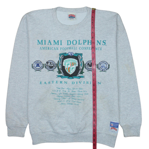 Nutmeg Boys Grey Miami Dolphins NFL Vintage Sweatshirt XL Crew Neck