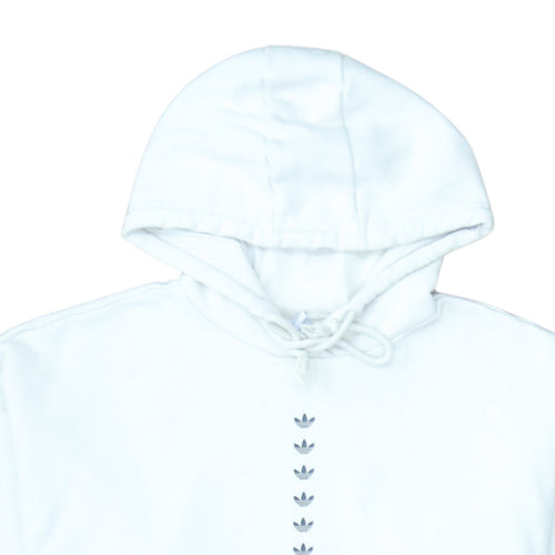Adidas Women White Hoodie Size 10 Pullover Hooded Sweatshirt