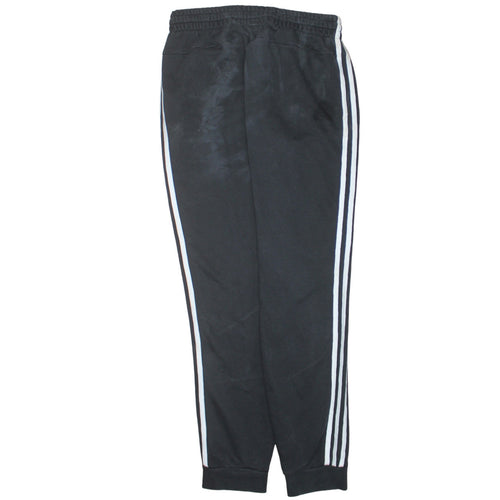 adidas Womens Black L Track Pants Elastic Waist Side Stripe Joggers