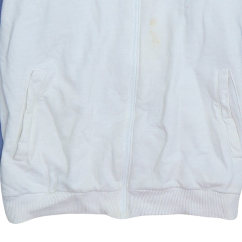 Adidas Women White & Blue Full Zip Hoodie Size 14