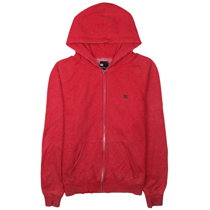 DC Boys Red Full Zip Hoodie Size L Cotton Blend Casual Sweatshirt