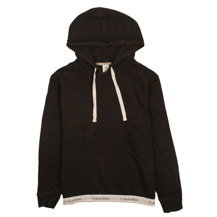 Calvin Klein Womens Black Hoodie Medium Pullover Cotton Blend