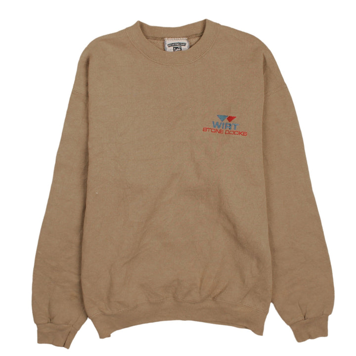 Lee Men's Beige Heavyweight Crew Neck Pullover Sweatshirt M