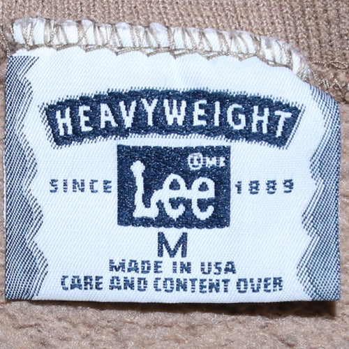 Lee Men's Beige Heavyweight Crew Neck Pullover Sweatshirt M