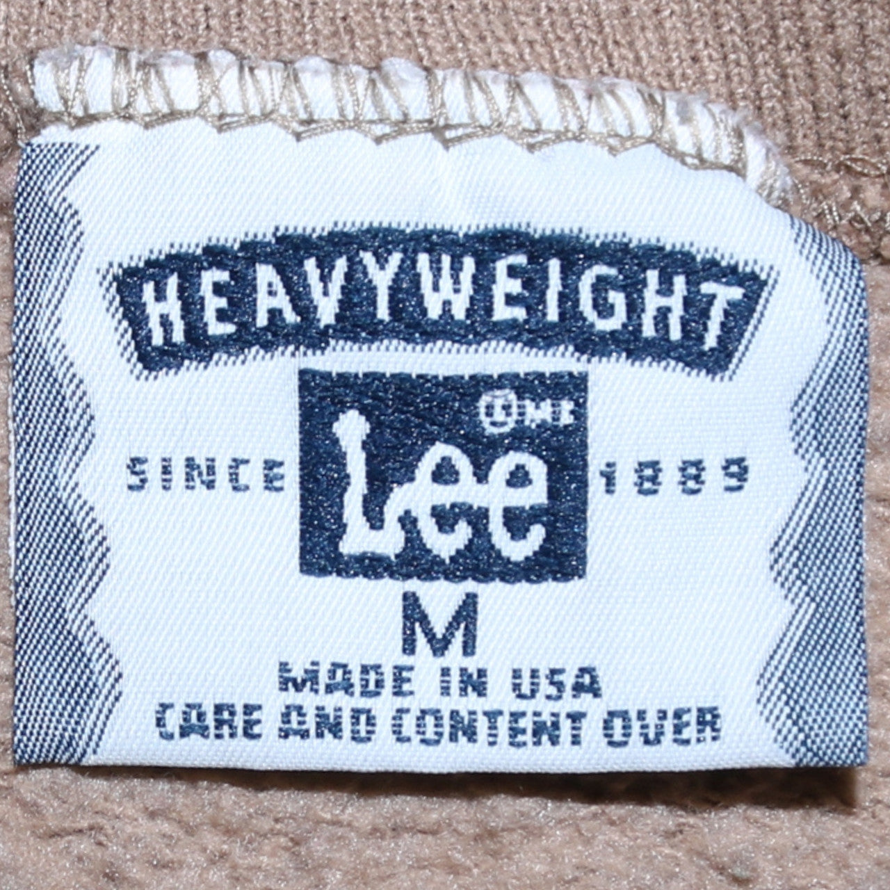 Lee Men's Beige Heavyweight Crew Neck Pullover Sweatshirt M