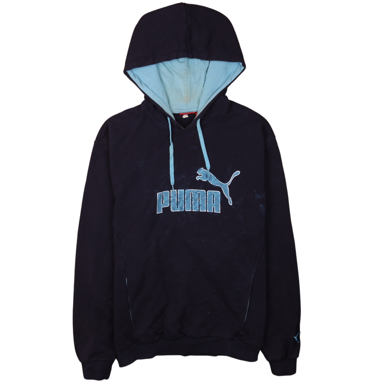 Puma Men's Black Pullover Hoodie L Logo Embroidered Sportswear