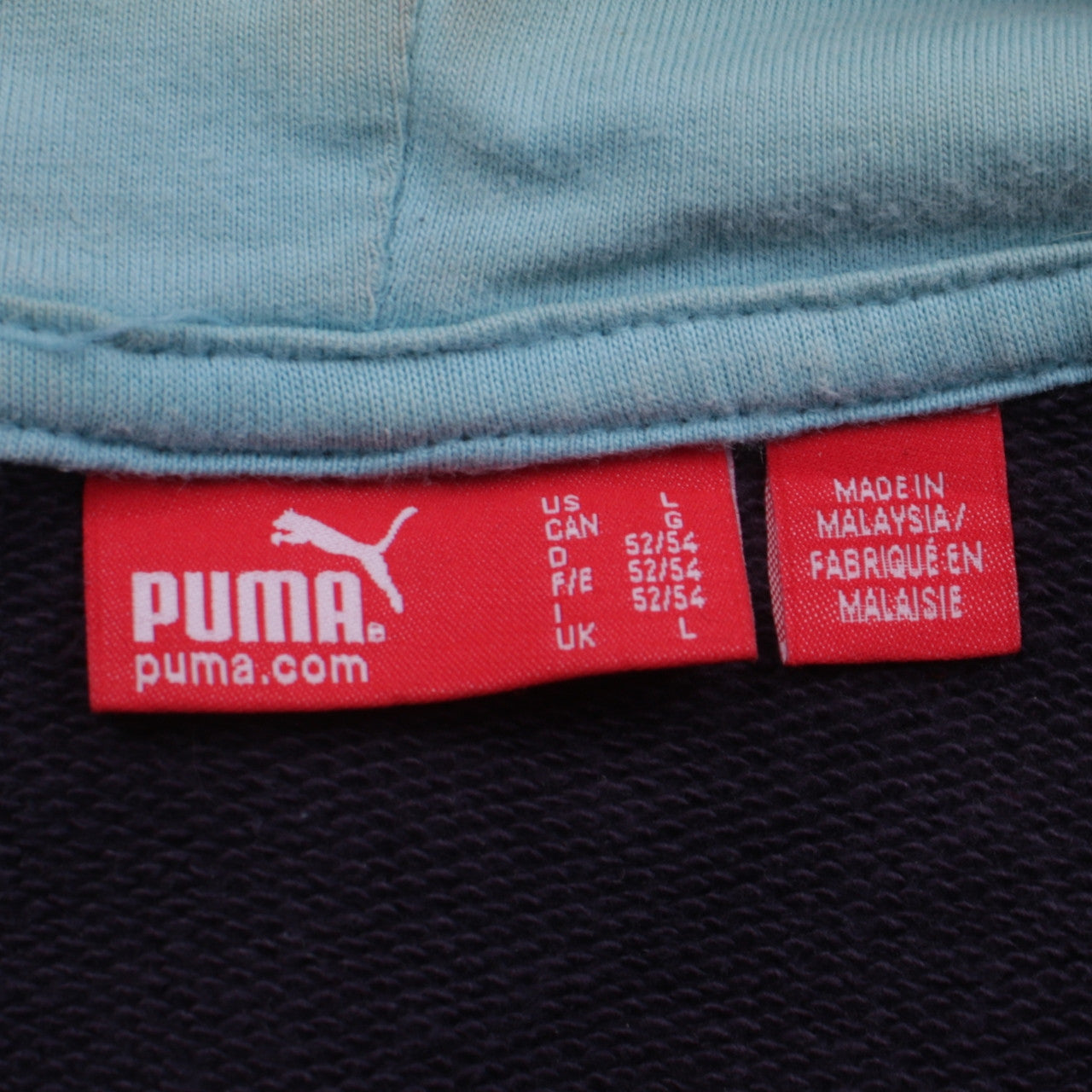 Puma Men's Black Pullover Hoodie L Logo Embroidered Sportswear