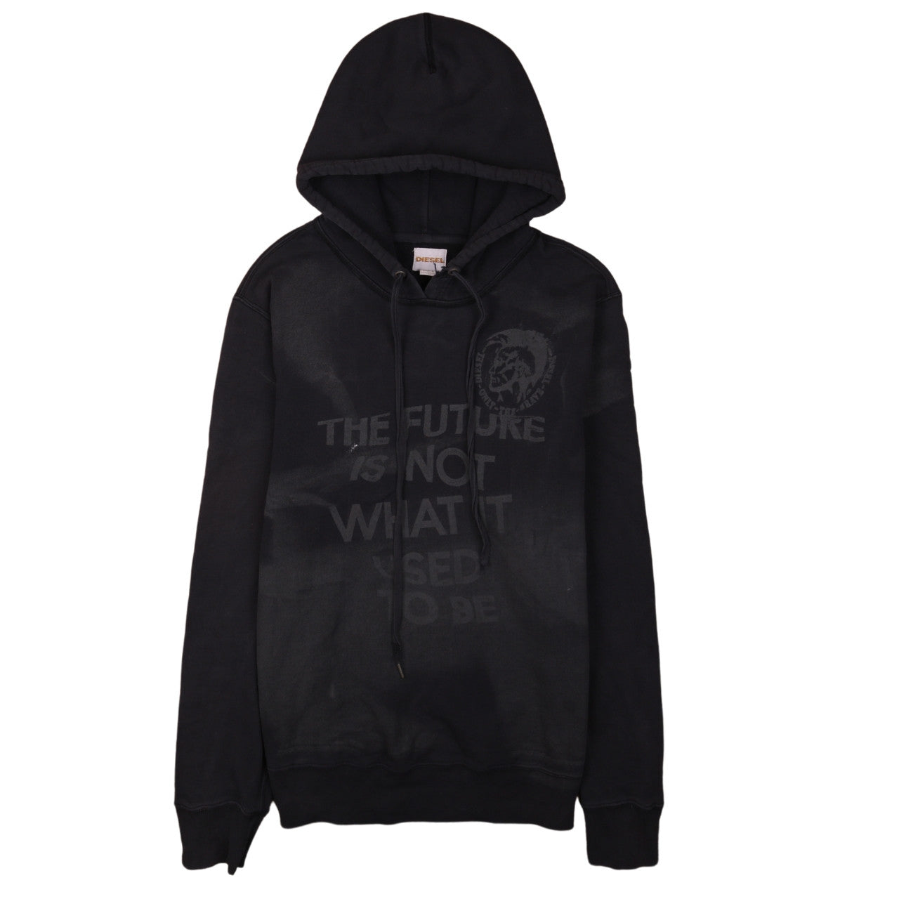 Diesel Men's Black Pullover Hoodie L Graphic Print Regular Fit