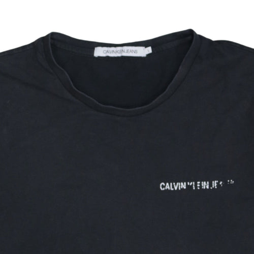 Calvin Klein Jeans Men's Black Logo Cotton T-Shirt Size L