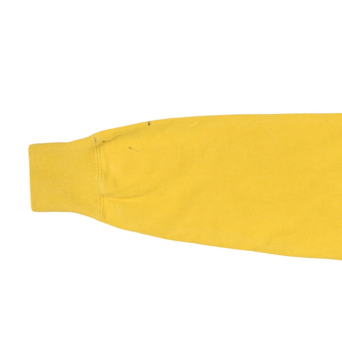 Champion Men's Yellow Embroidered Logo Crew Neck Sweatshirt L