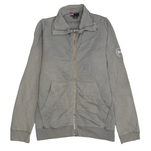 Diesel Men's Grey Full Zip Sweatshirt Medium Logo Casual