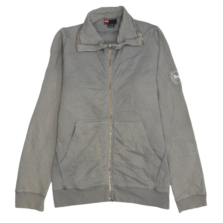 Diesel Men's Grey Full Zip Sweatshirt Medium Logo Casual
