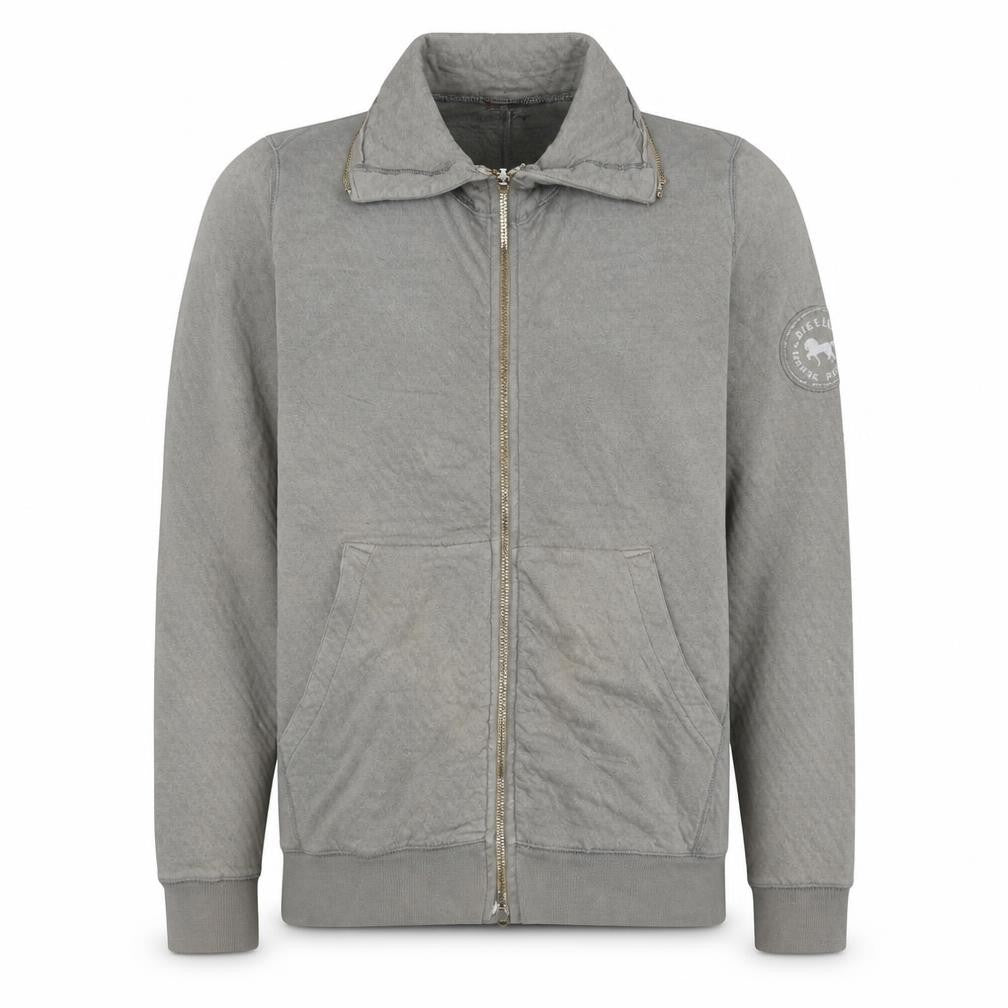 Front view of Diesel Men's Grey Full Zip Sweatshirt Medium Logo Casual