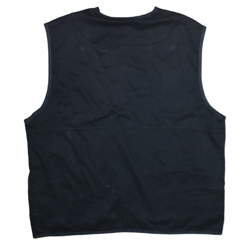 Zoteno Men's Black Cotton Utility Waistcoat XL Multi Pocket Zip