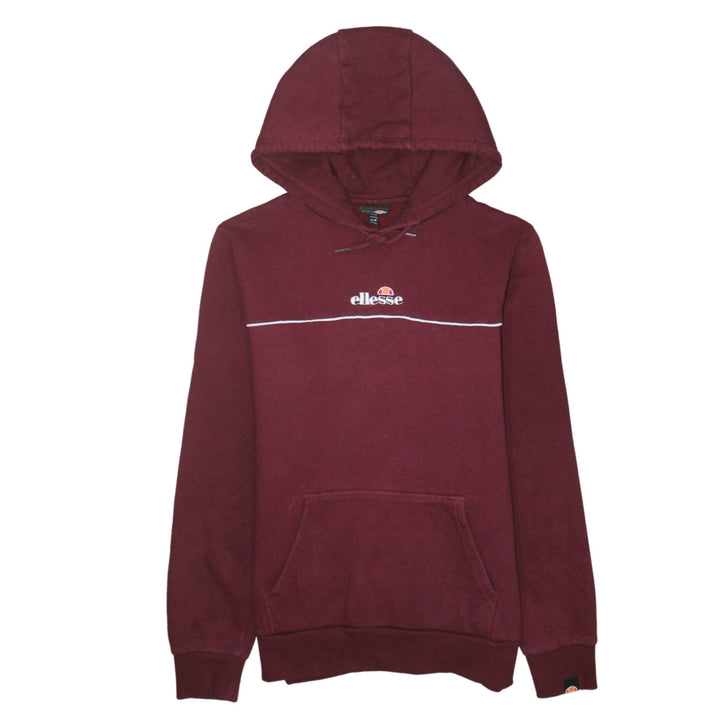 Ellesse Men's Red Pullover Hoodie Size M Logo Fleece Sweatshirt