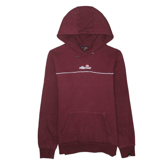 Ellesse Men's Red Pullover Hoodie Size M Logo Fleece Sweatshirt