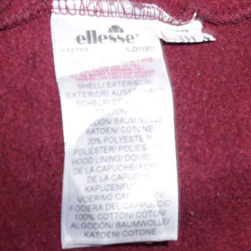 Ellesse Men's Red Pullover Hoodie Size M Logo Fleece Sweatshirt