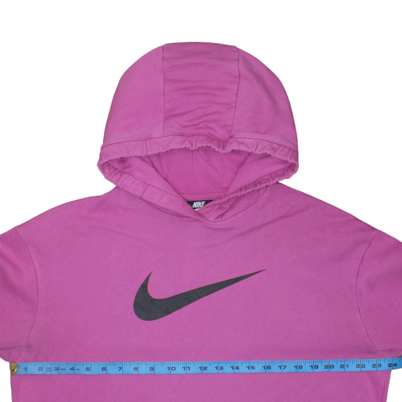 Nike Womens Pink Pullover Hoodie L Logo Cotton Blend Sweatshirt