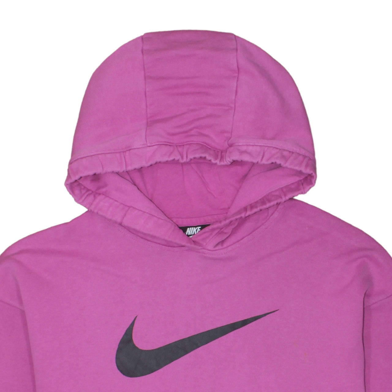 Nike Womens Pink Pullover Hoodie L Logo Cotton Blend Sweatshirt