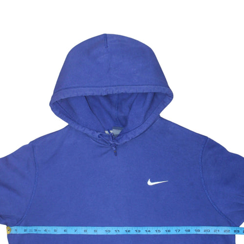 Nike Men’s Blue Pullover Hoodie Medium Fleece Logo Sportswear