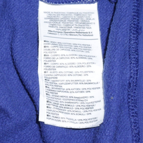 Nike Men’s Blue Pullover Hoodie Medium Fleece Logo Sportswear