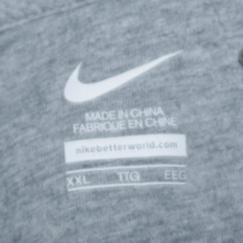 Nike Men's Grey 2XL Pullover Hoodie with Logo and Pockets