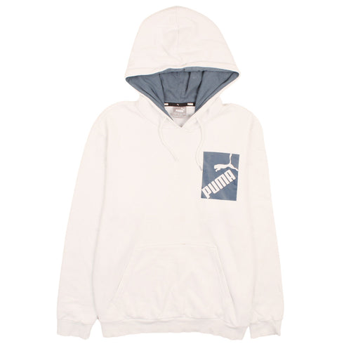 Puma Men's White Pullover Hoodie M Logo Graphic Sportswear