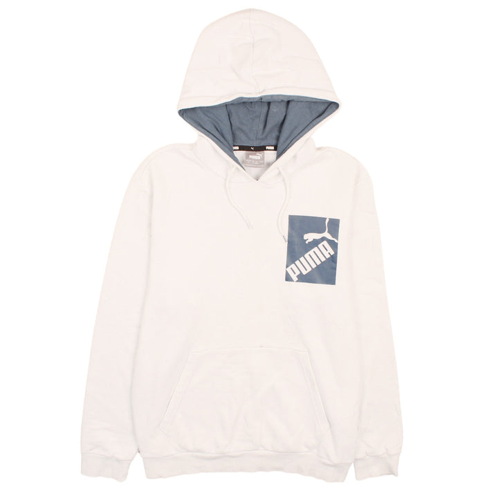 Puma Men's White Pullover Hoodie M Logo Graphic Sportswear