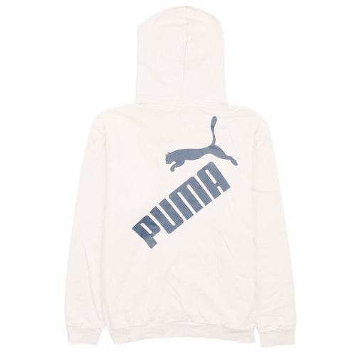 Puma Men's White Pullover Hoodie M Logo Graphic Sportswear