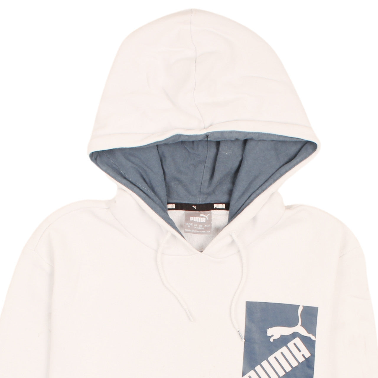Puma Men's White Pullover Hoodie M Logo Graphic Sportswear