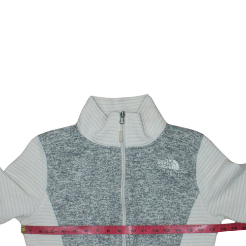 The North Face Women Grey Fleece Full Zip Jacket Size S