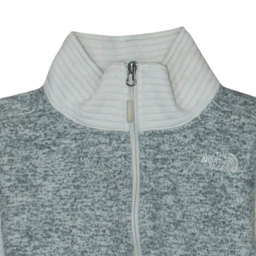 The North Face Women Grey Fleece Full Zip Jacket Size S