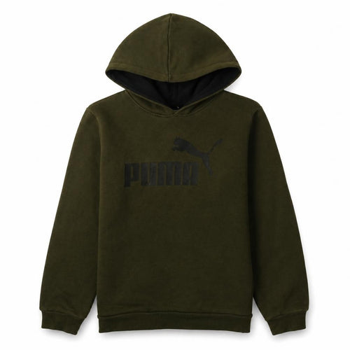 Puma Boys Khaki Green Pullover Hoodie 13-14 Years Logo Sweatshirt