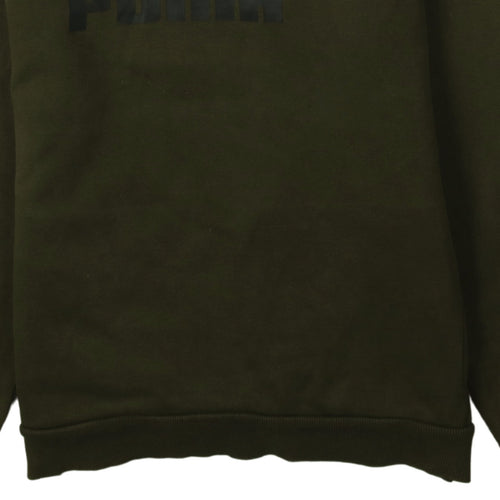 Puma Boys Khaki Green Pullover Hoodie 13-14 Years Logo Sweatshirt