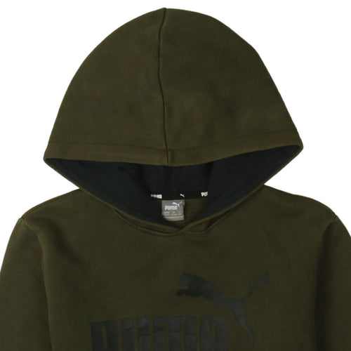Puma Boys Khaki Green Pullover Hoodie 13-14 Years Logo Sweatshirt