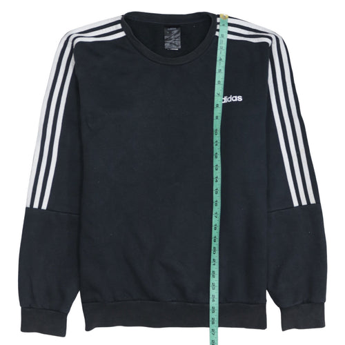 adidas Men's Black Crew Neck Regular Fit Sweatshirt L Sports Fleece