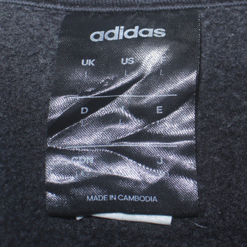 adidas Men's Black Crew Neck Regular Fit Sweatshirt L Sports Fleece