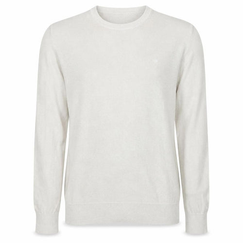 Calvin Klein Men's Ivory Cotton Silk Blend Crew Neck Jumper S