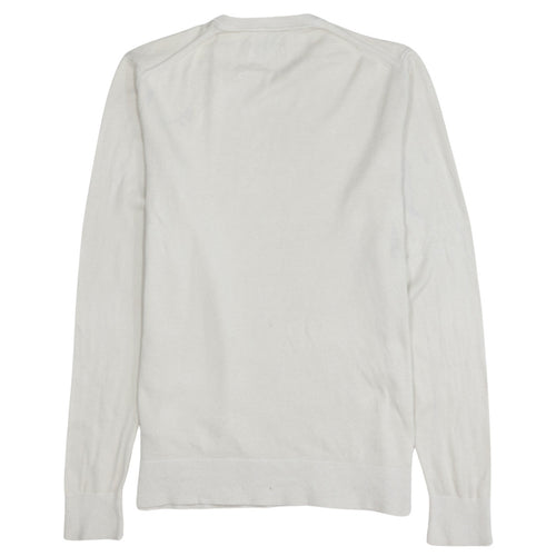 Calvin Klein Men's Ivory Cotton Silk Blend Crew Neck Jumper S