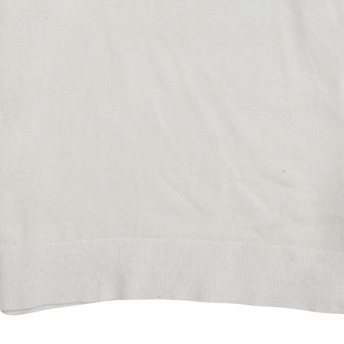 Calvin Klein Men's Ivory Cotton Silk Blend Crew Neck Jumper S